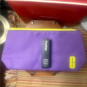 Clinique Cosmetics Bag + Curology Lip Balm NWT